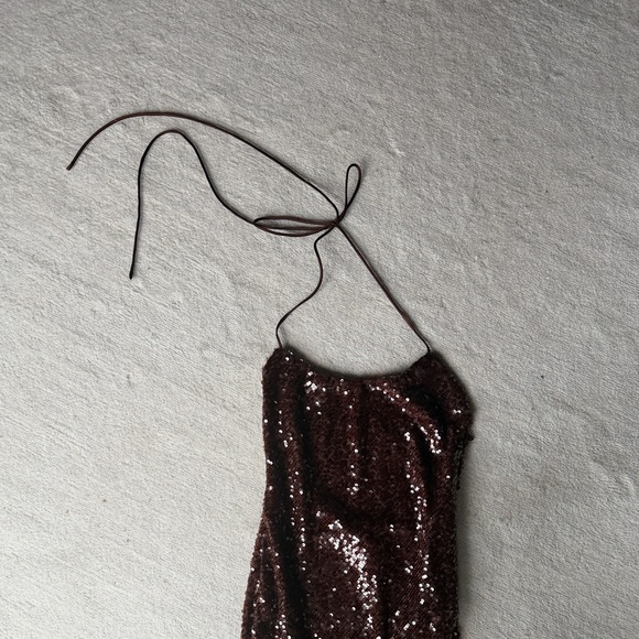 Meshki Brown Sequin Gown - Picture 4 of 5